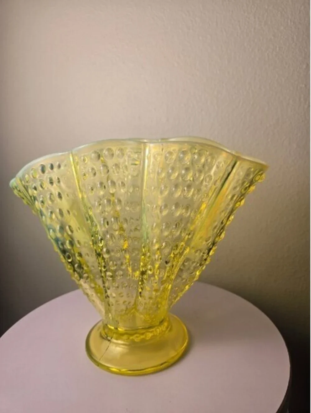 Fenton Topaz Opalescent Hobnail Large 8